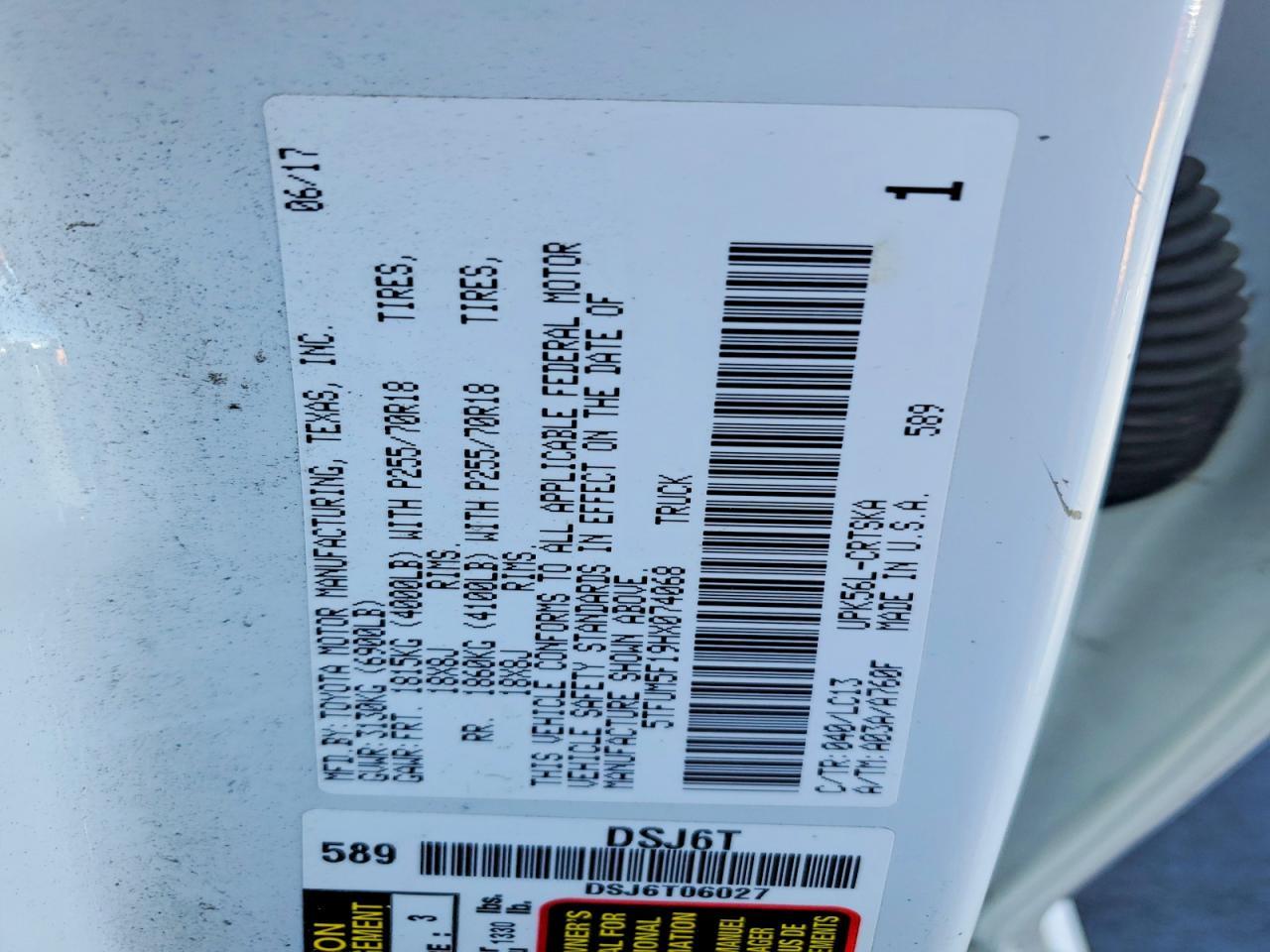 2017 Toyota Tundra SR
