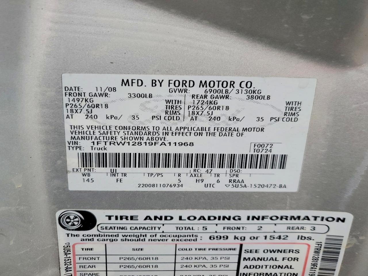 2009 Ford F150 Supercrew