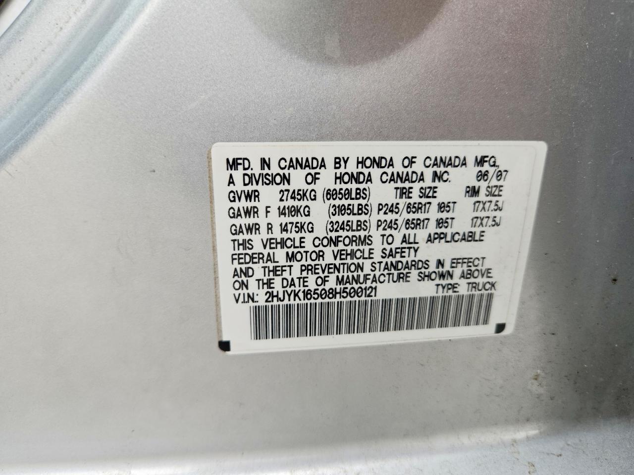 2008 Honda Ridgeline RTL