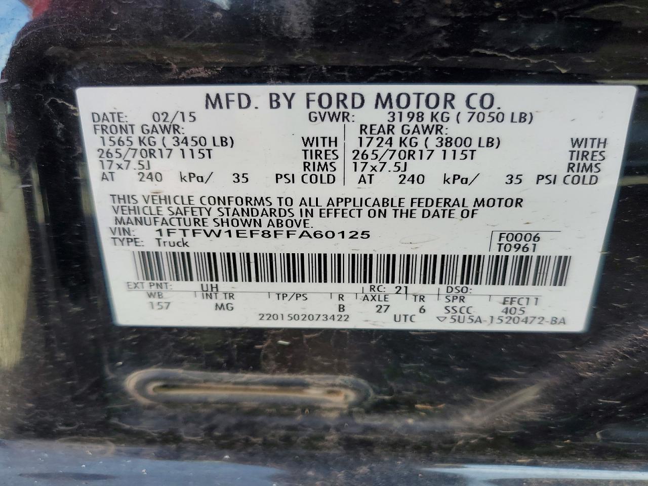 2015 Ford F150 Supercrew