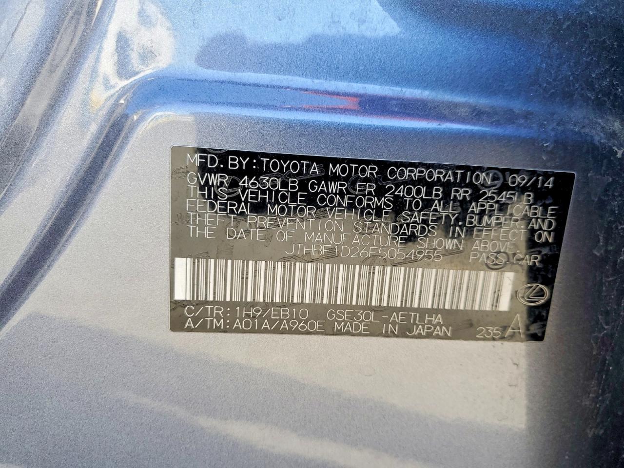 2015 Lexus Is 250 Base