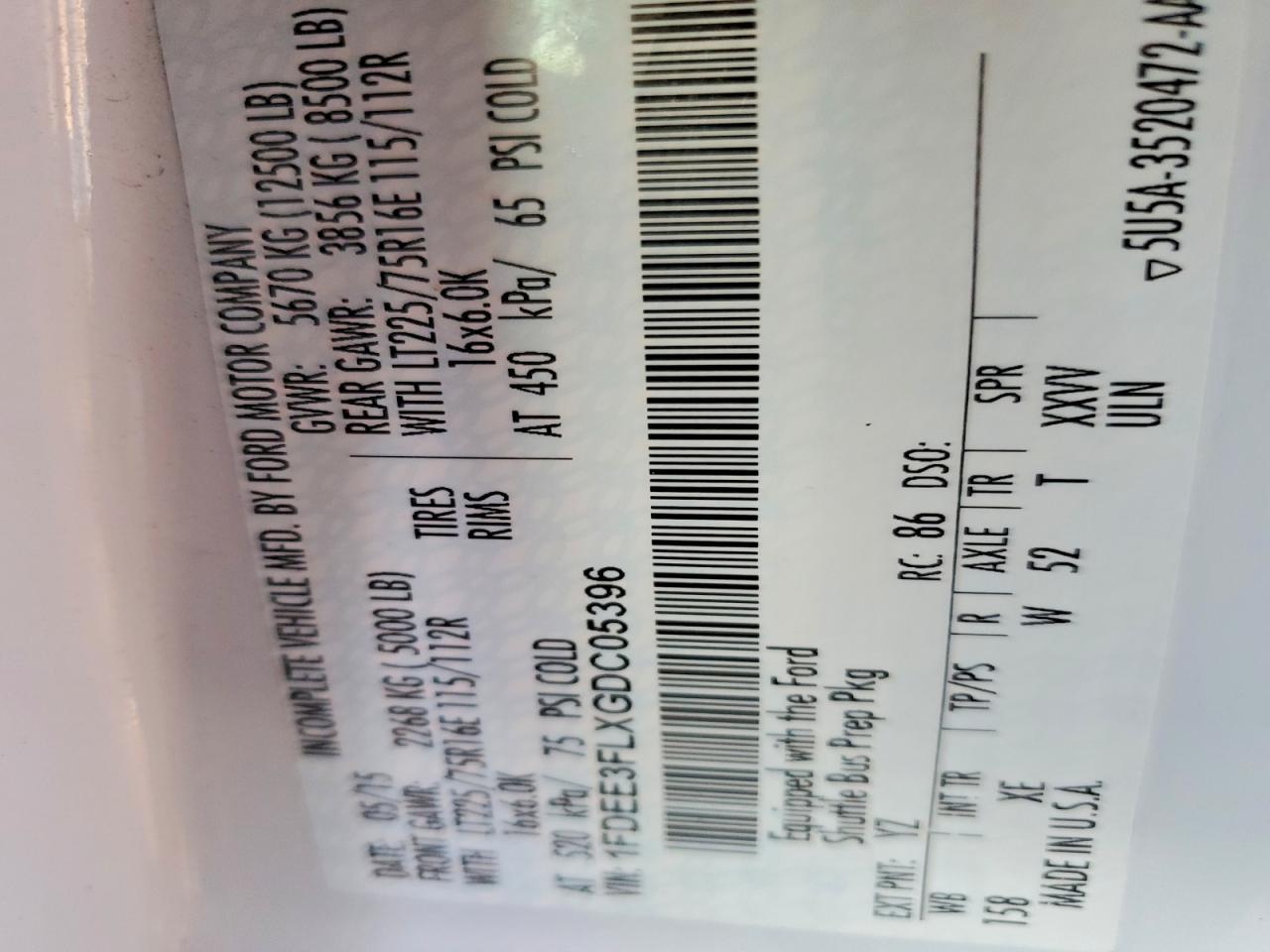 2016 Ford Econoline E350 Super Duty Cutaway Van