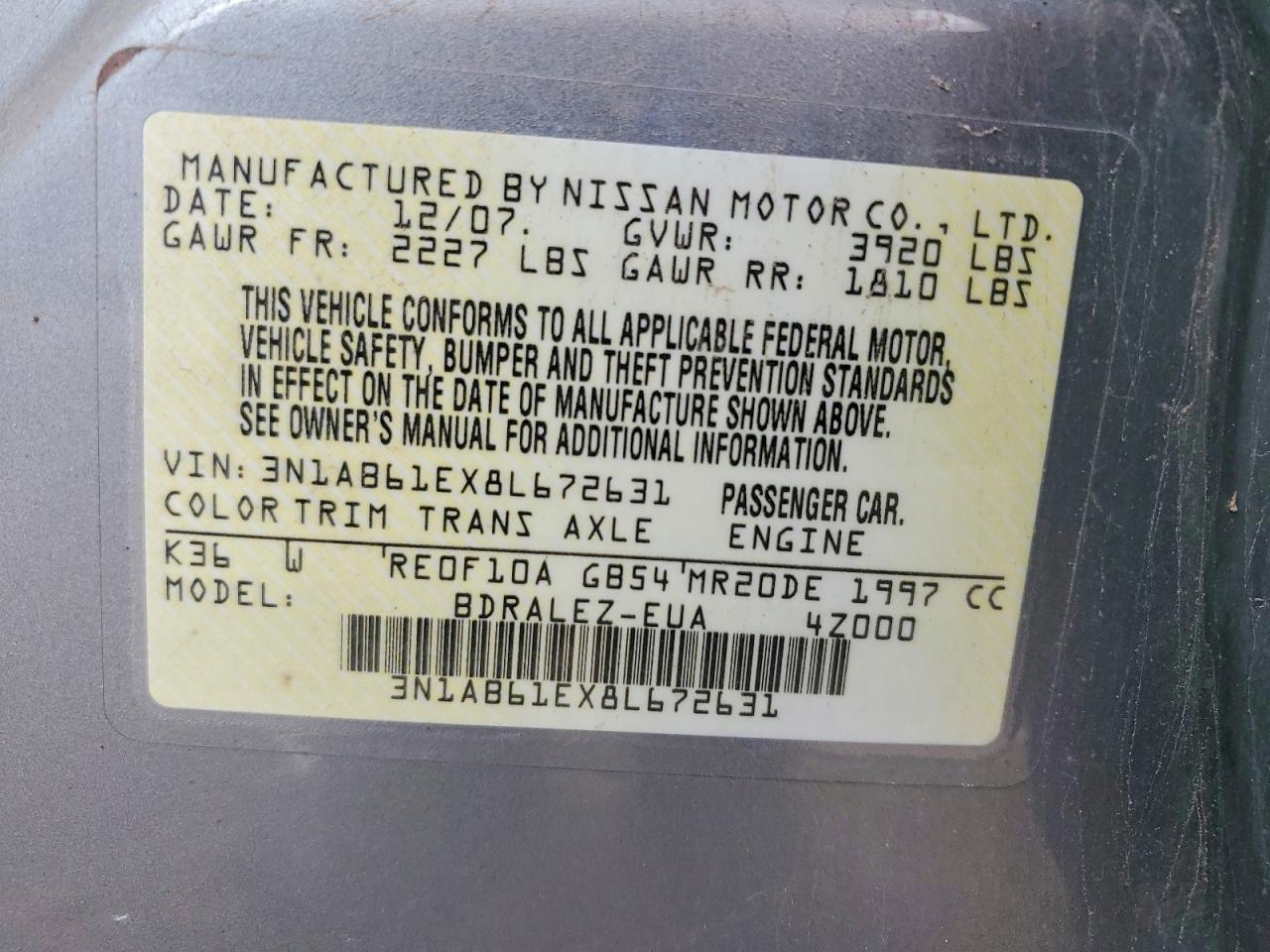 2008 Nissan Sentra 2.0