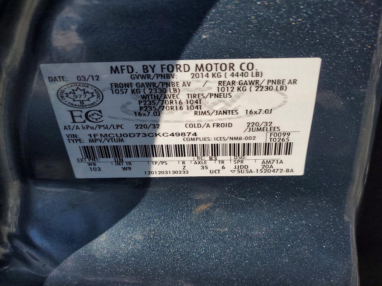 2012 Ford Escape xlt