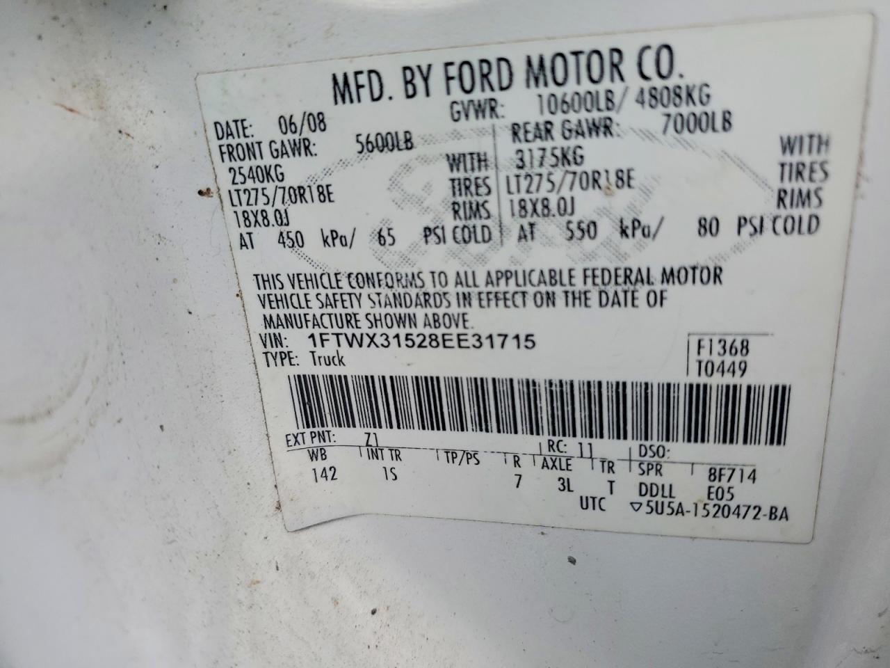 2008 Ford F350 SRW Super Duty