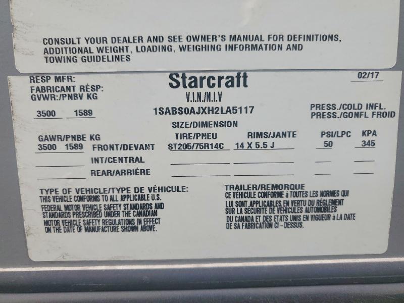 2017 Starcraft Autumn Ar Recreational Vehicle (RV)