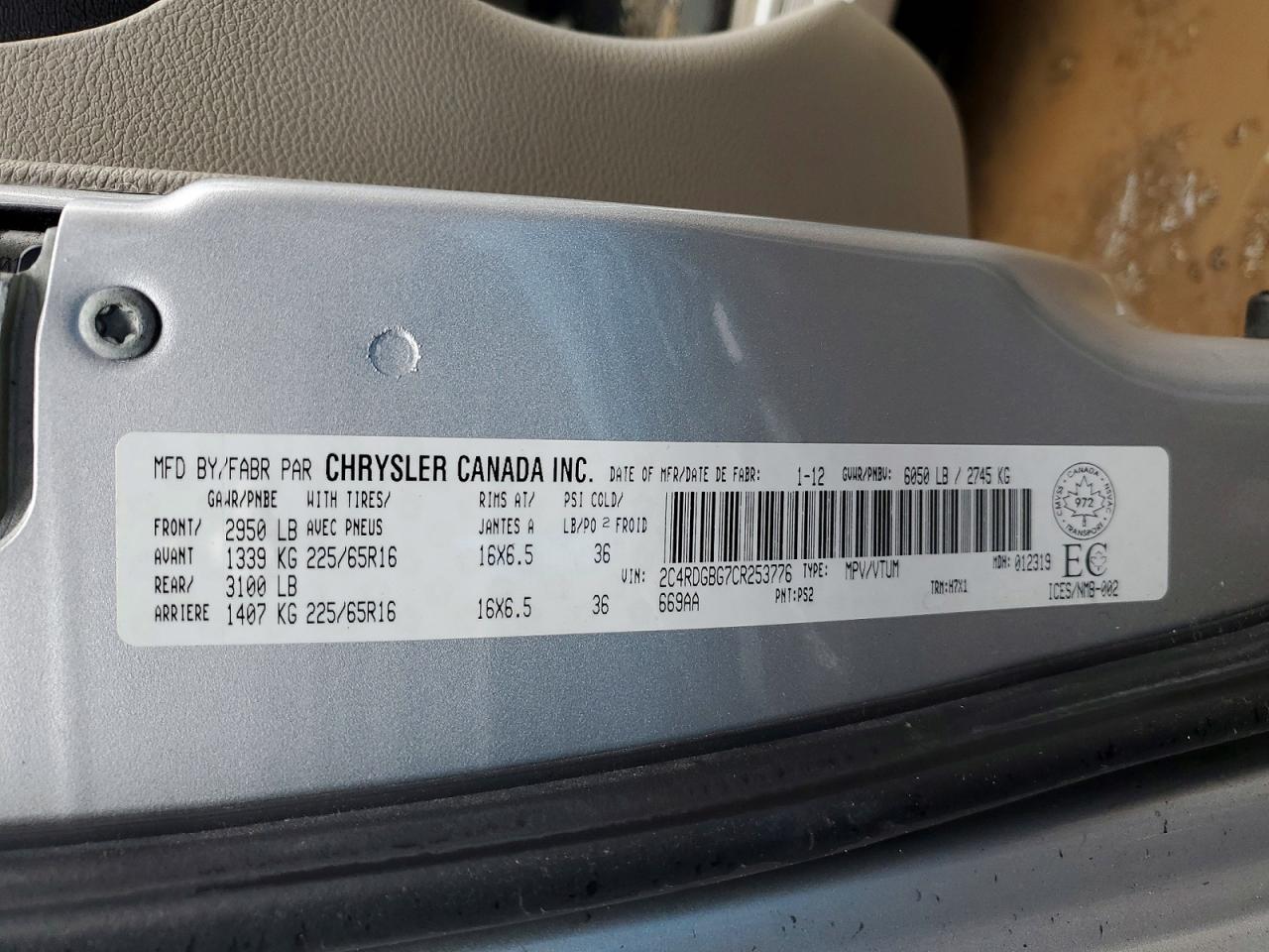 2012 Dodge Grand Caravan se