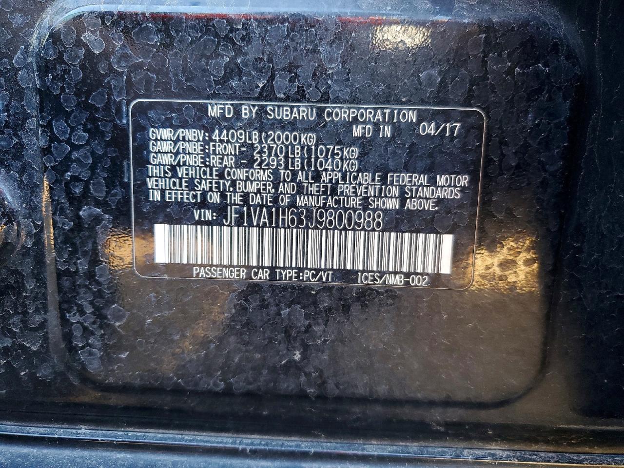 2018 Subaru Wrx Limited