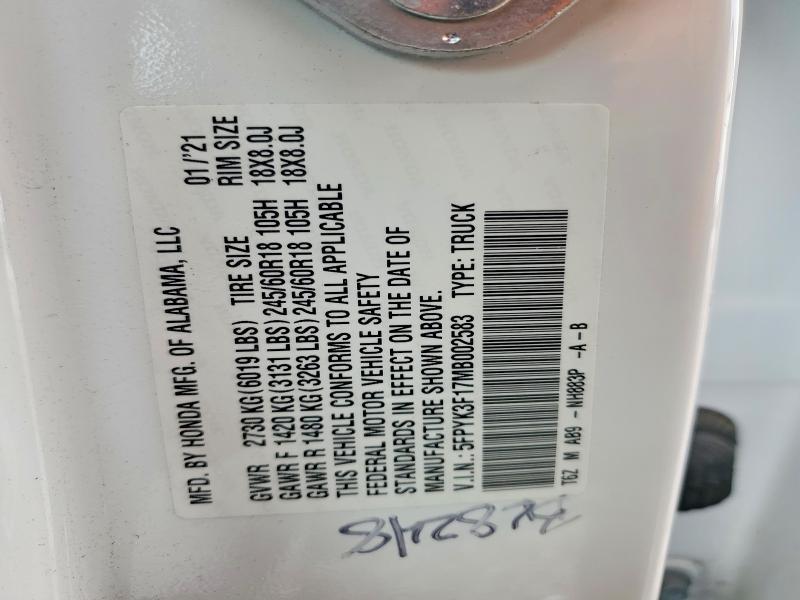 2021 Honda Ridgeline Sport