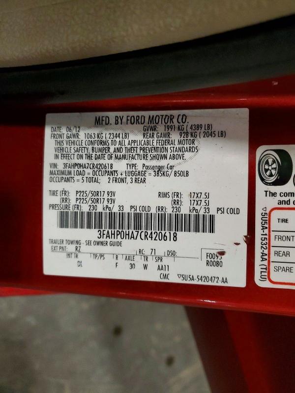 2012 Ford Fusion se