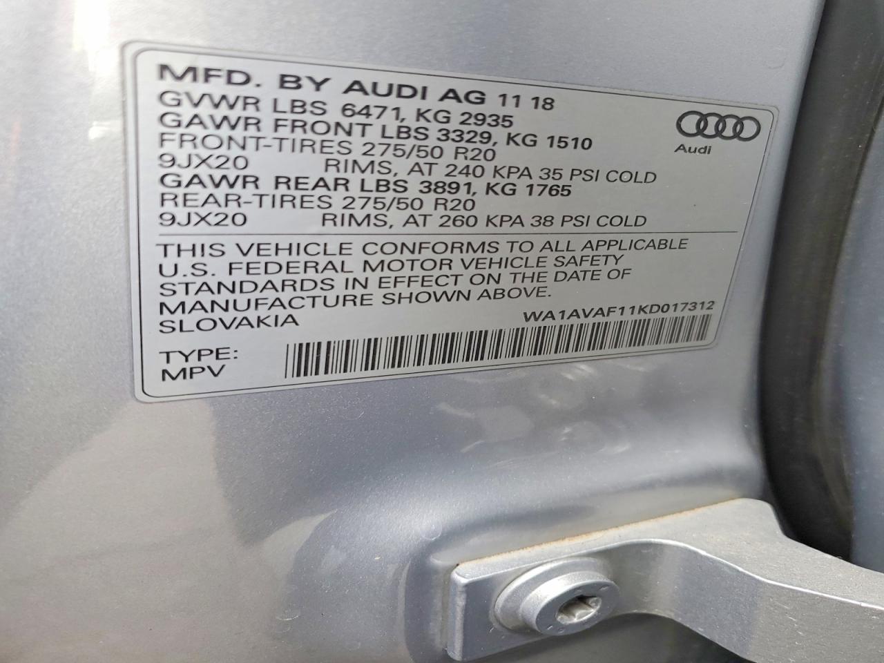 2019 Audi Q8 Premium