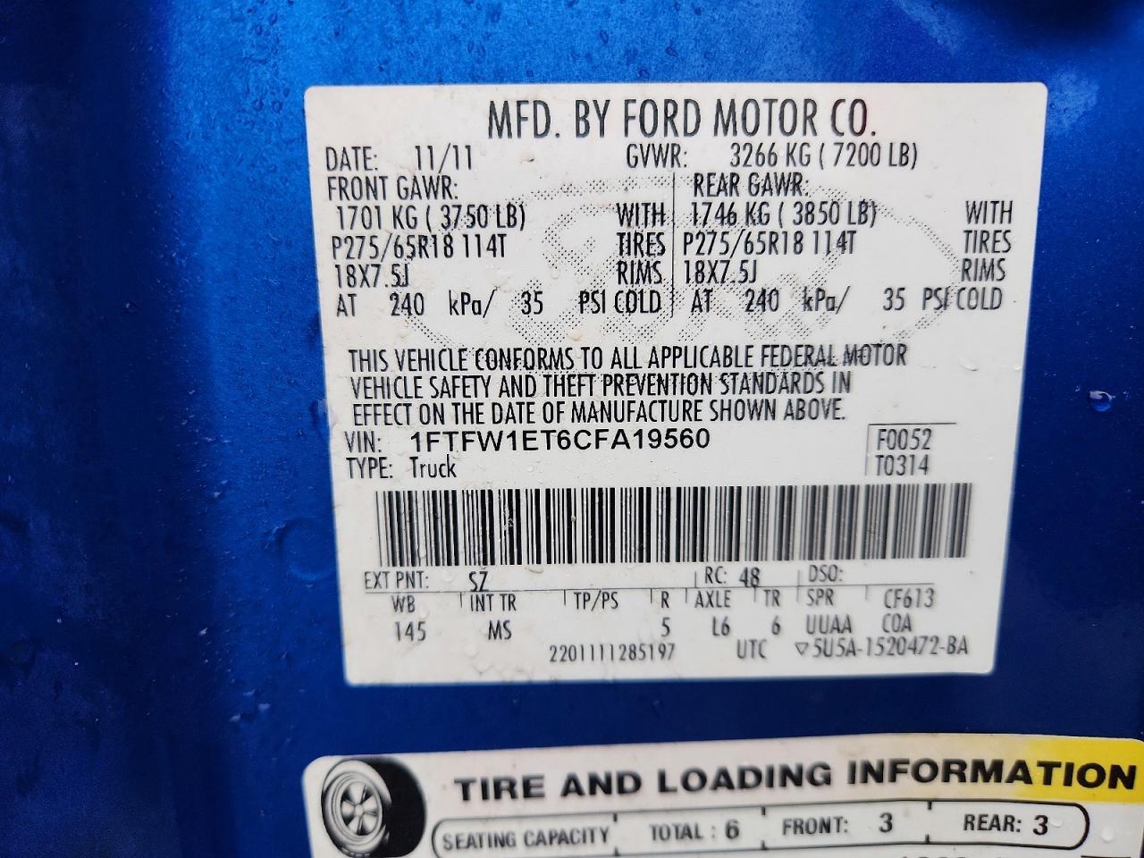 2012 Ford F150 Supercrew