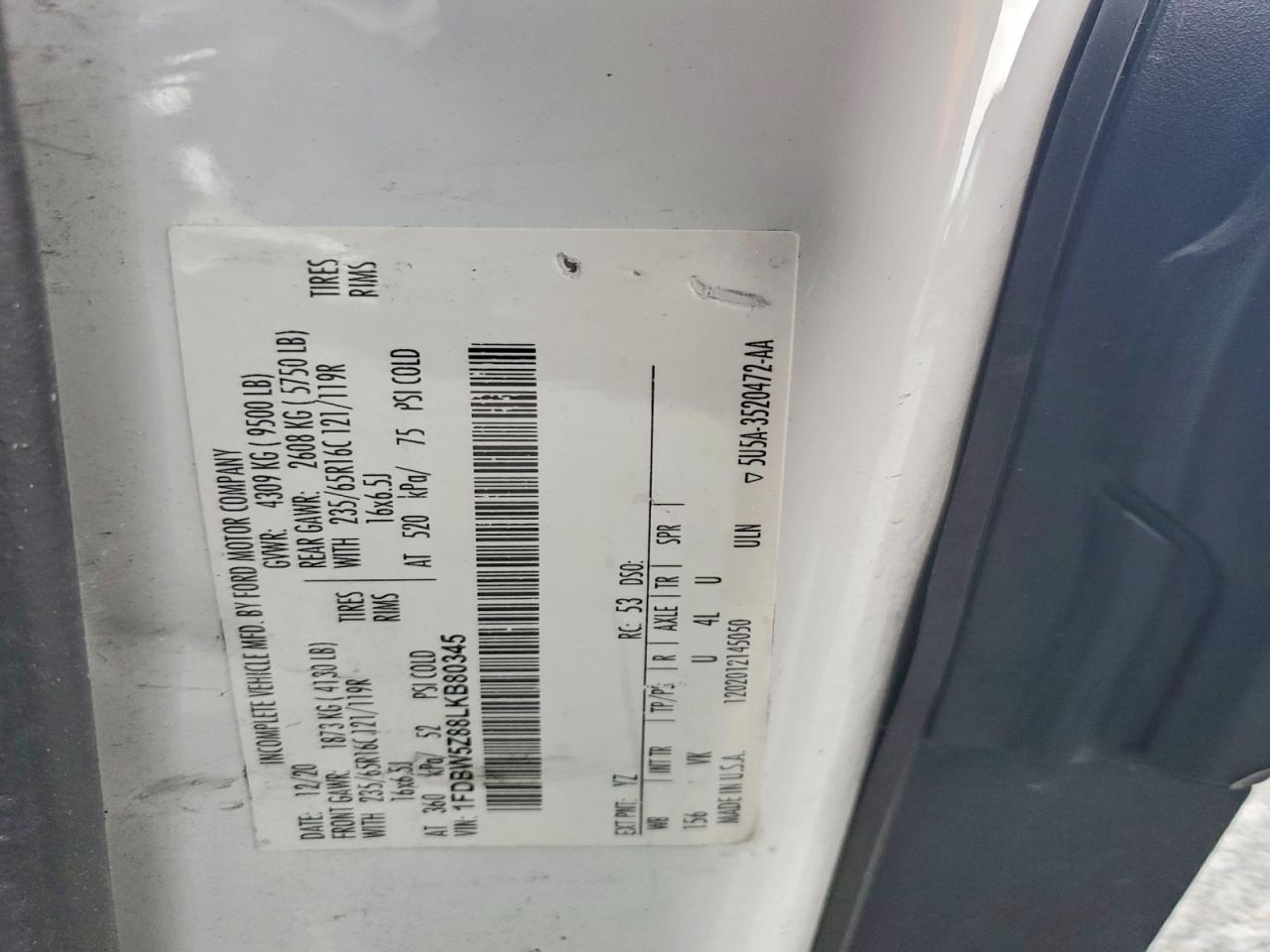 2020 Ford Transit Delivery Truck