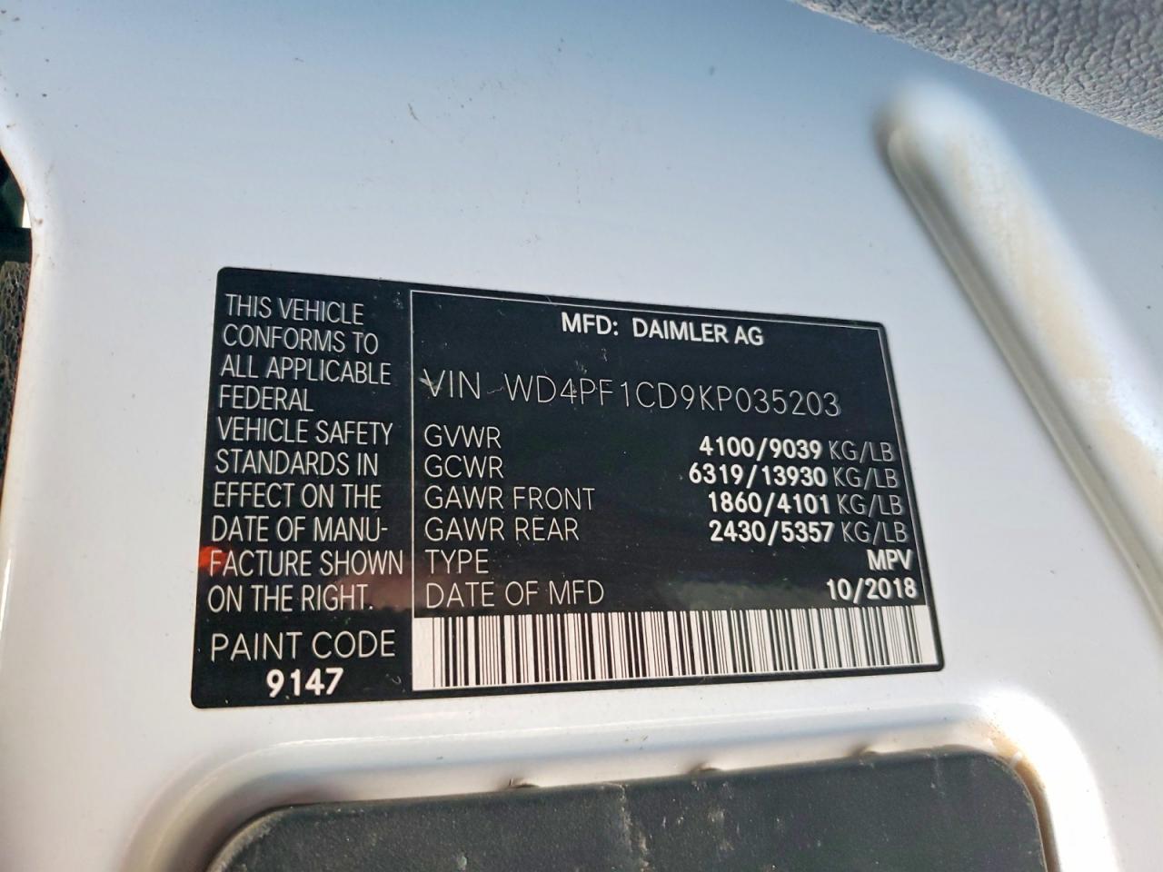 2019 Mercedes-Benz Sprinter 2500/3500 Delivery Van