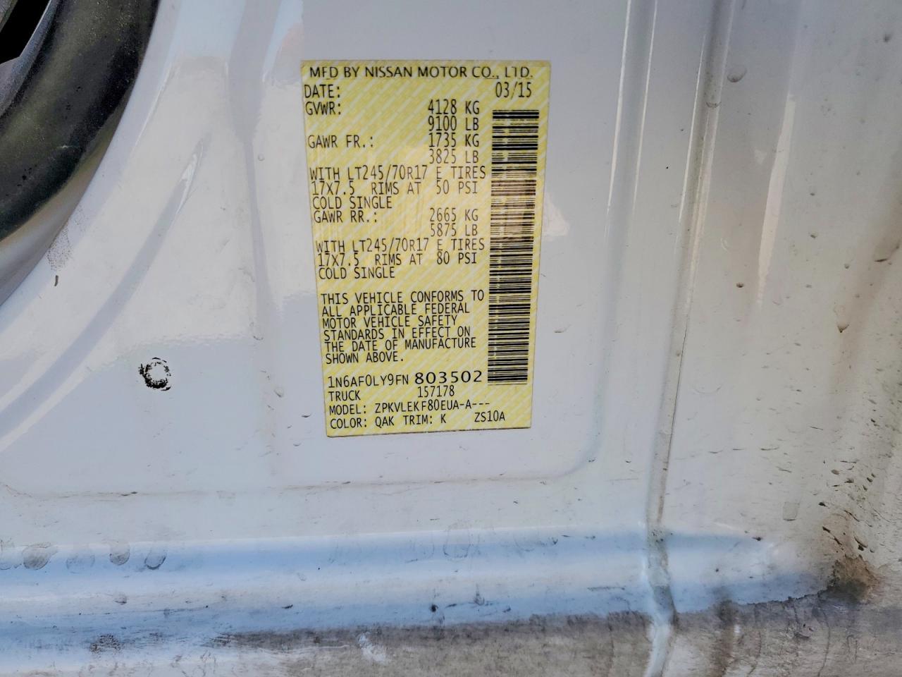 2015 Nissan NV Delivery Van