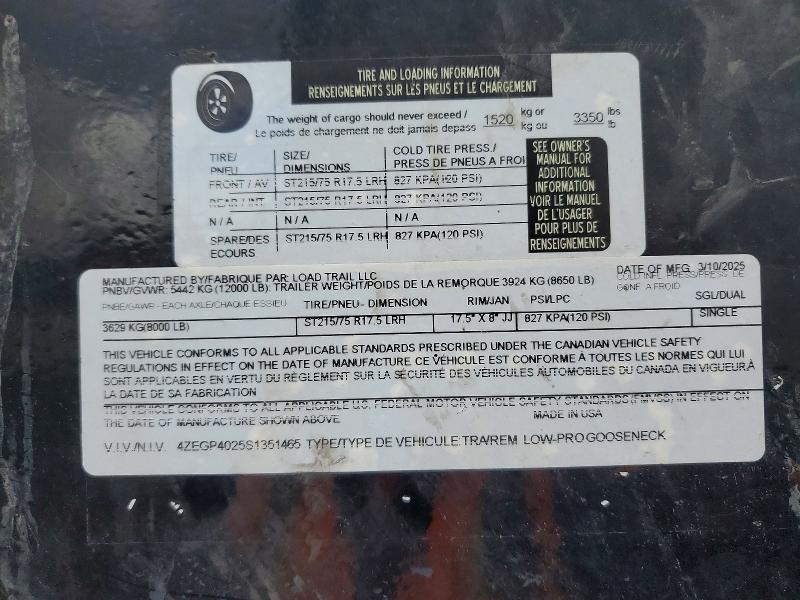 2025 Load Trail Equipment Trailer