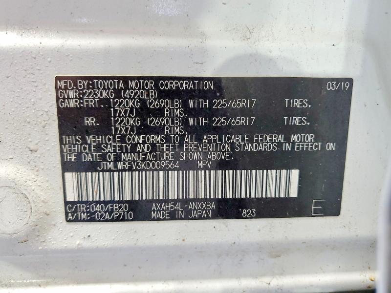 2019 Toyota Rav4 Hybrid le