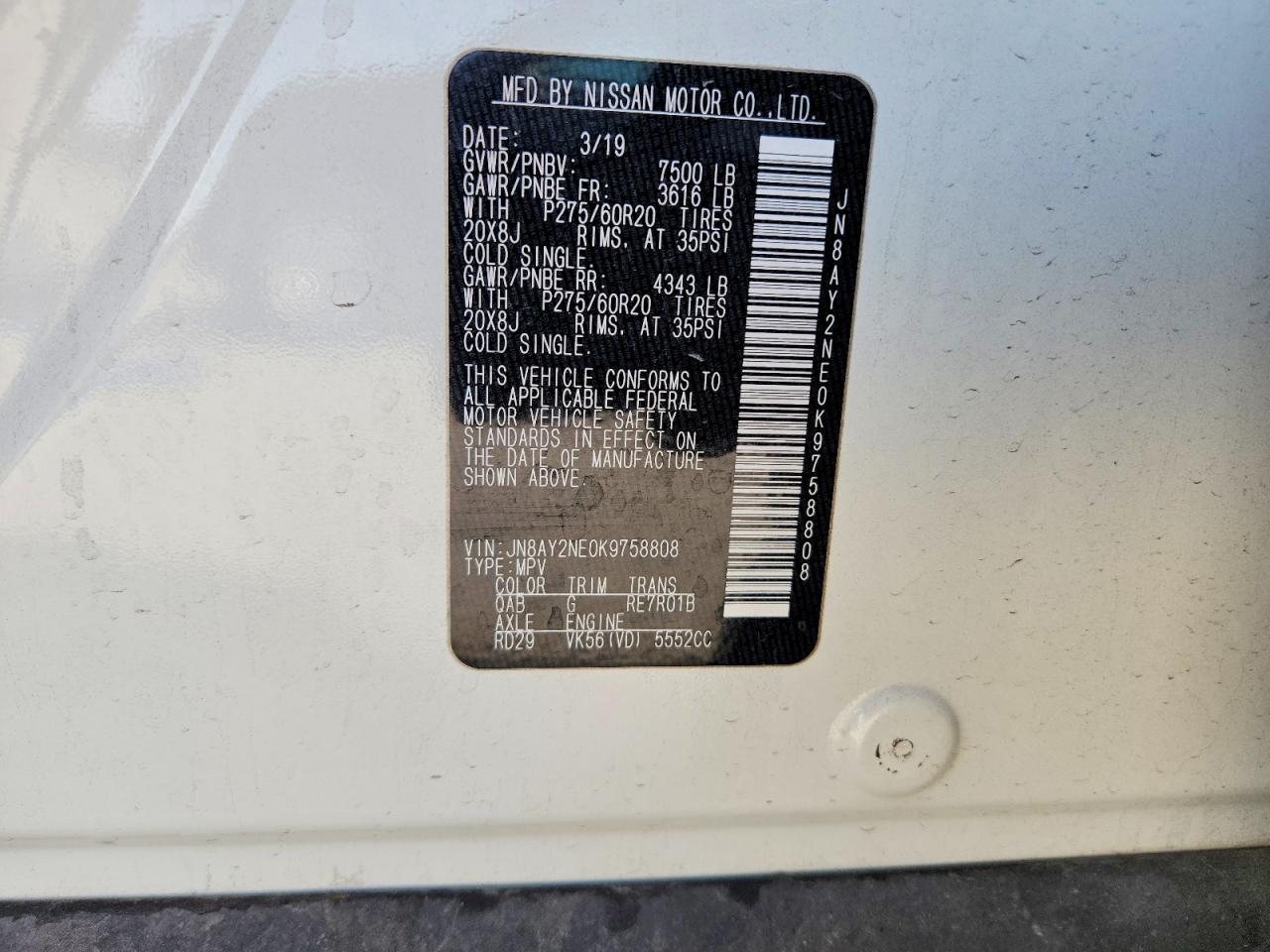 2019 Nissan Armada Platinum