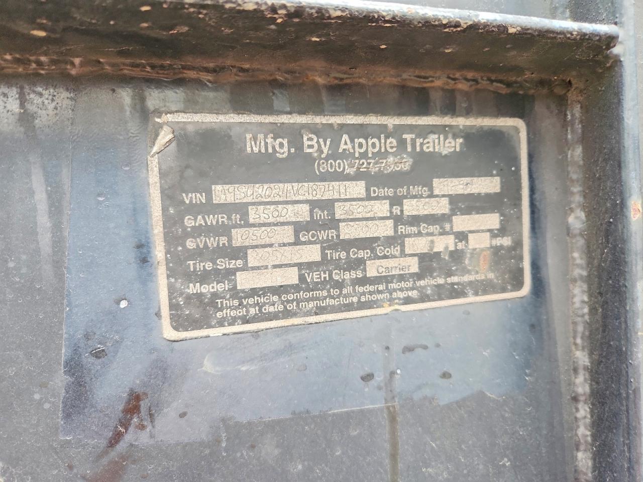1997 Appl E Equipment Trailer