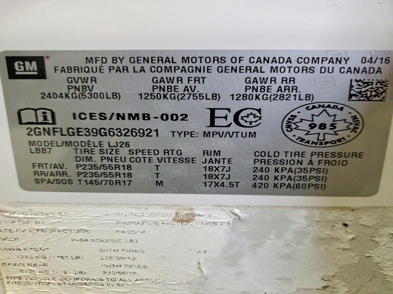 2016 Chev Equinox lt