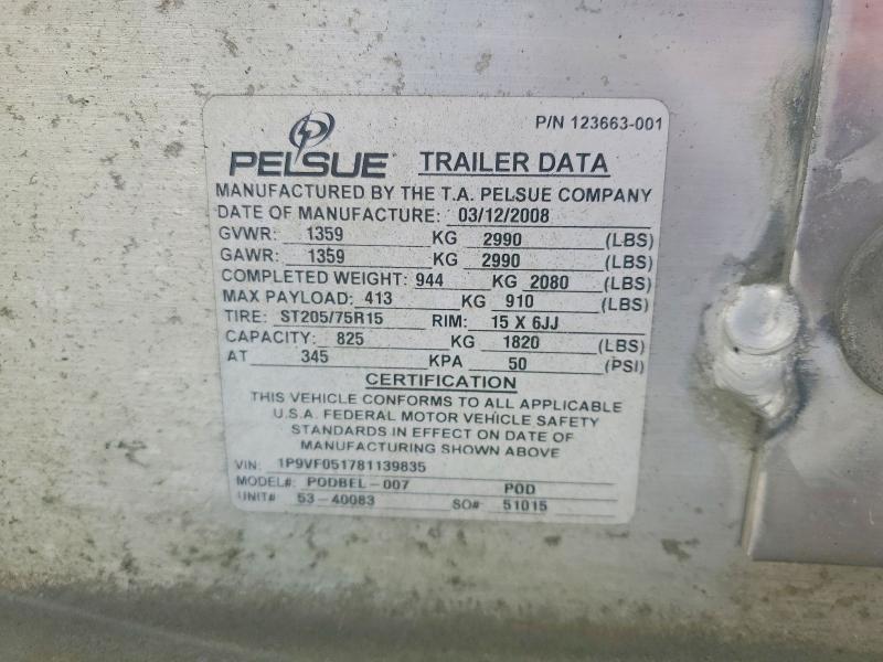 2008 Pelsue UE PODBEL-007 Fiber Optic Splicing Trailer