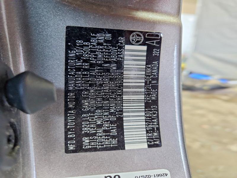 2019 Toyota Corolla le