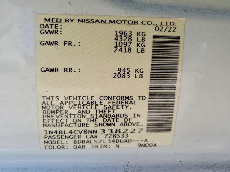 2022 Nissan Altima 2.5 sr