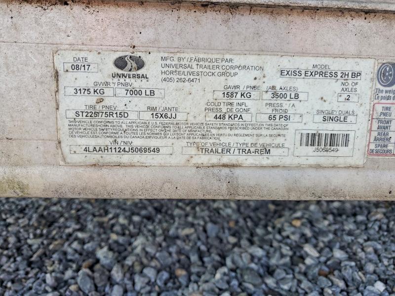 2018 Exxiss 2005 Universal Exiss Express 2H bp Horse Trailer