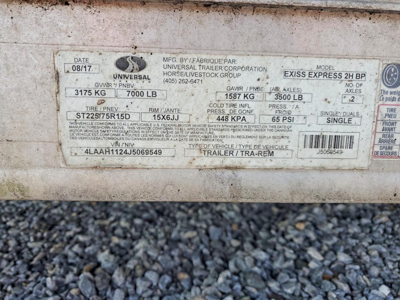 2018 Exxiss 2005 Universal Exiss Express 2H BP Horse Trailer