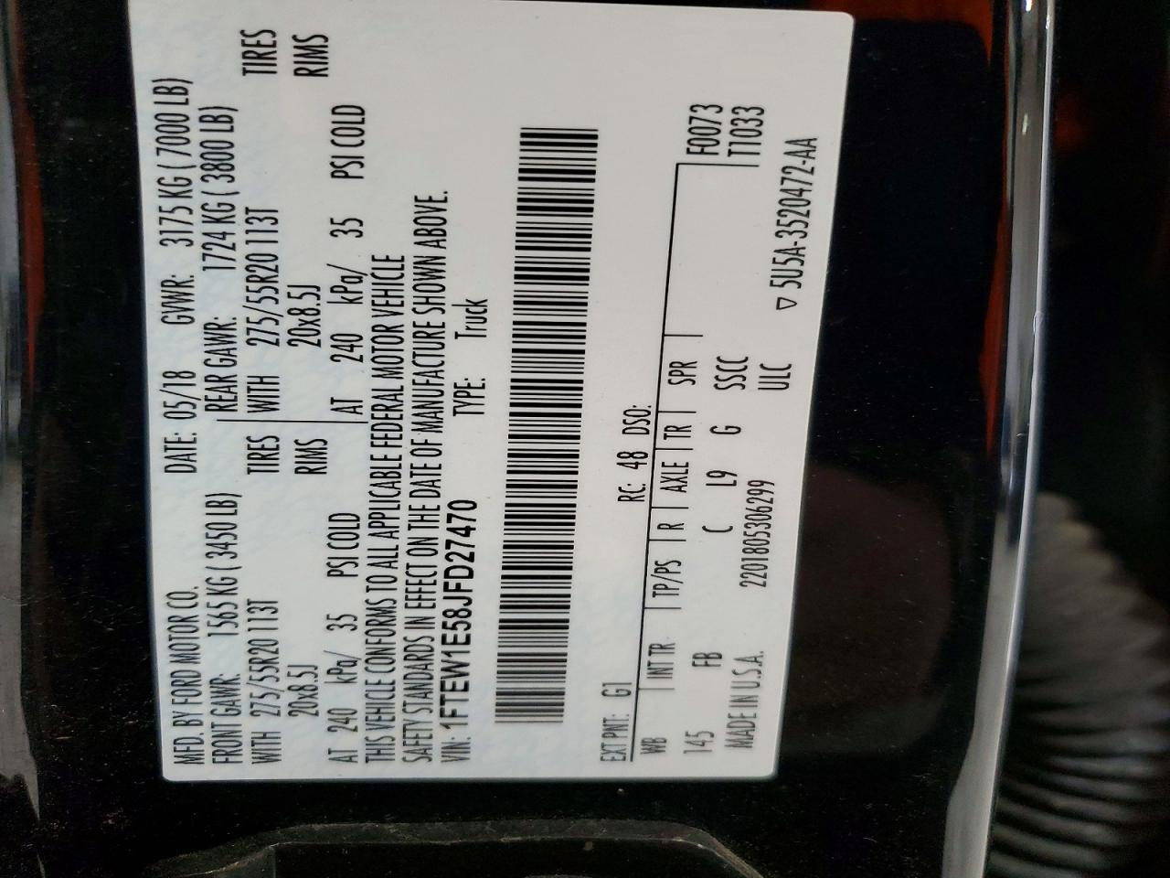 2018 Ford F150 Supercrew