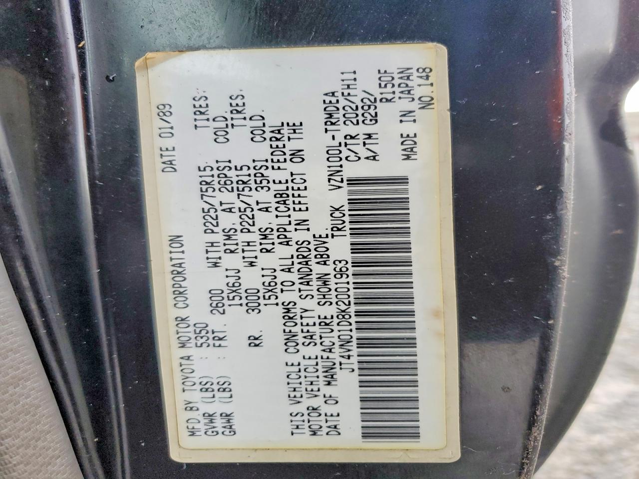 1989 Toyota Pickup Deluxe V6