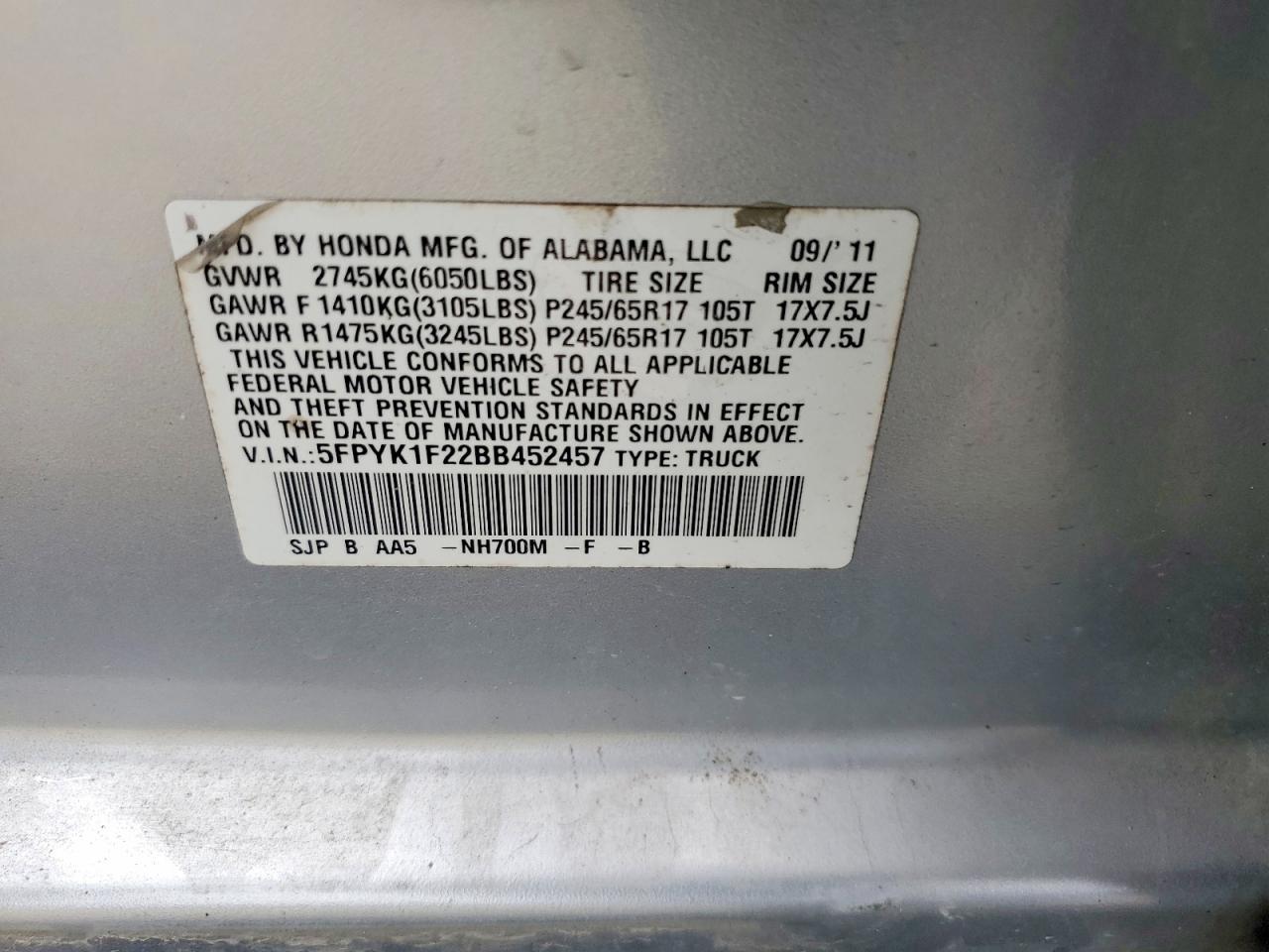 2011 Honda Ridgeline RT