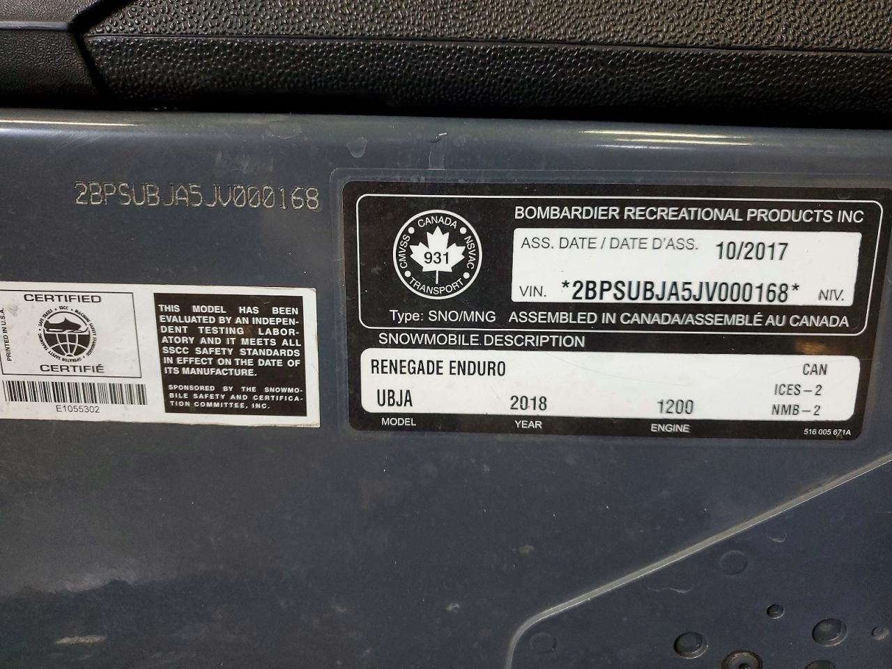 2018 Skidoo Renegade Enduro