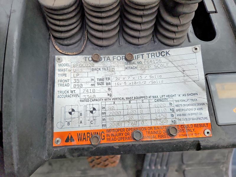 2014 Toyota 2014 Toyota 8FGCU20 Forklift