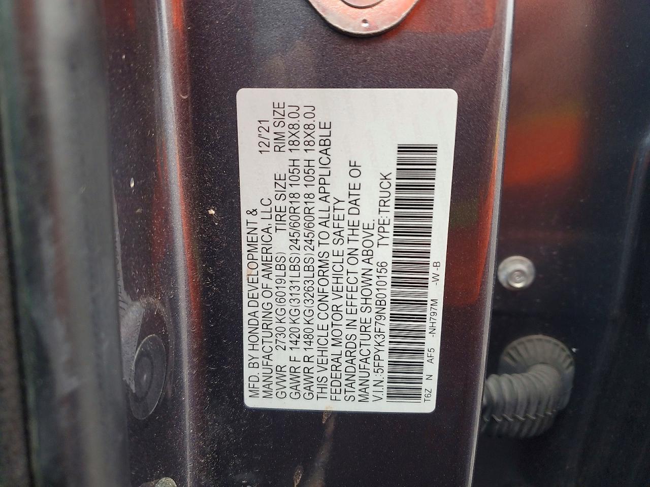 2022 Honda Ridgeline RTL