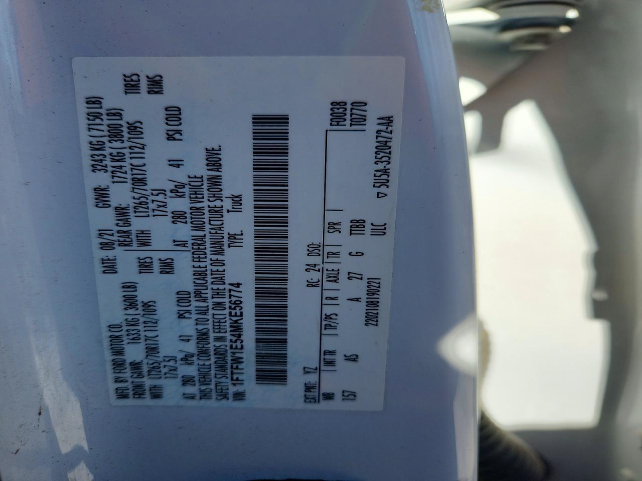 2021 Ford F150 Supercrew