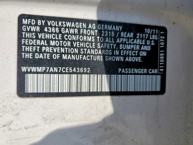 2012 Volkswagen Cc Sport