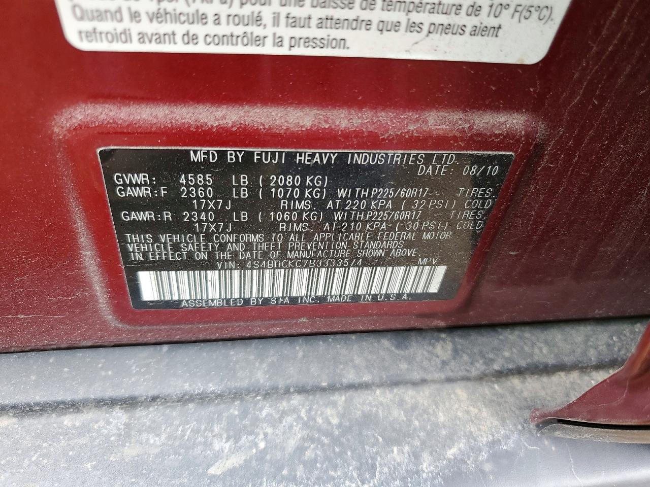 2011 Subaru Outback 2.5i Limited