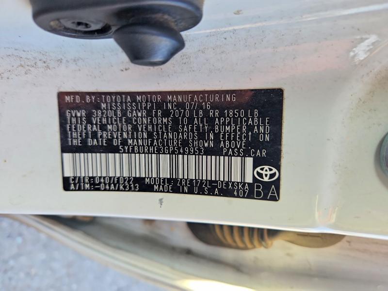 2016 Toyota Corolla s Plus