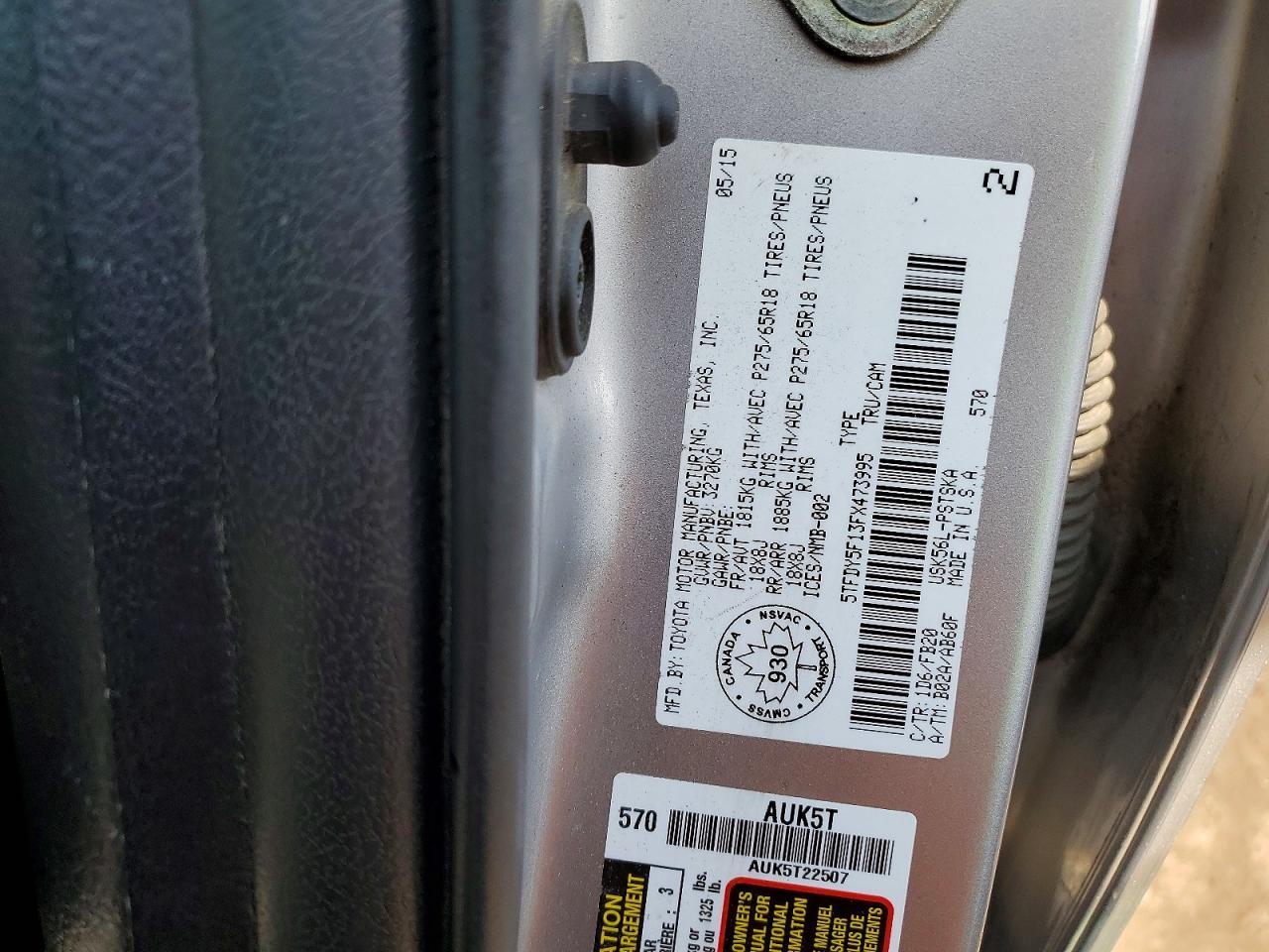 2015 Toyota Tundra SR5