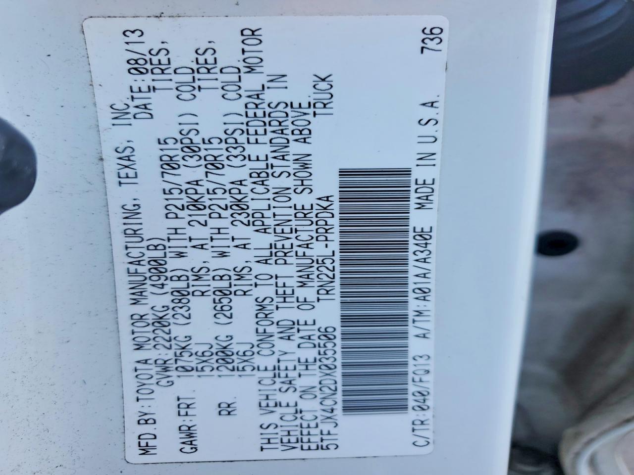 2013 Toyota Tacoma Base