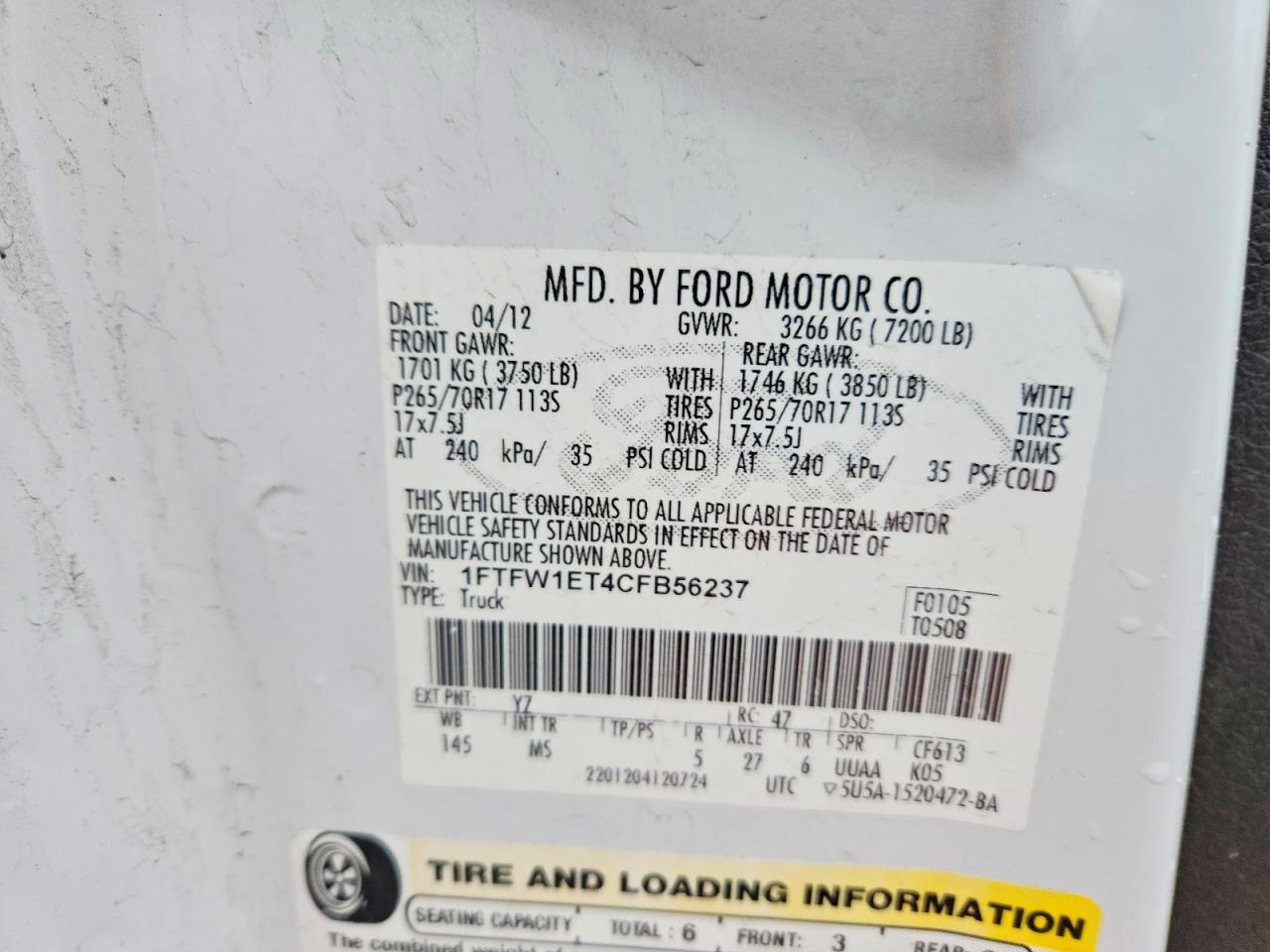 2012 Ford F150 Supercrew