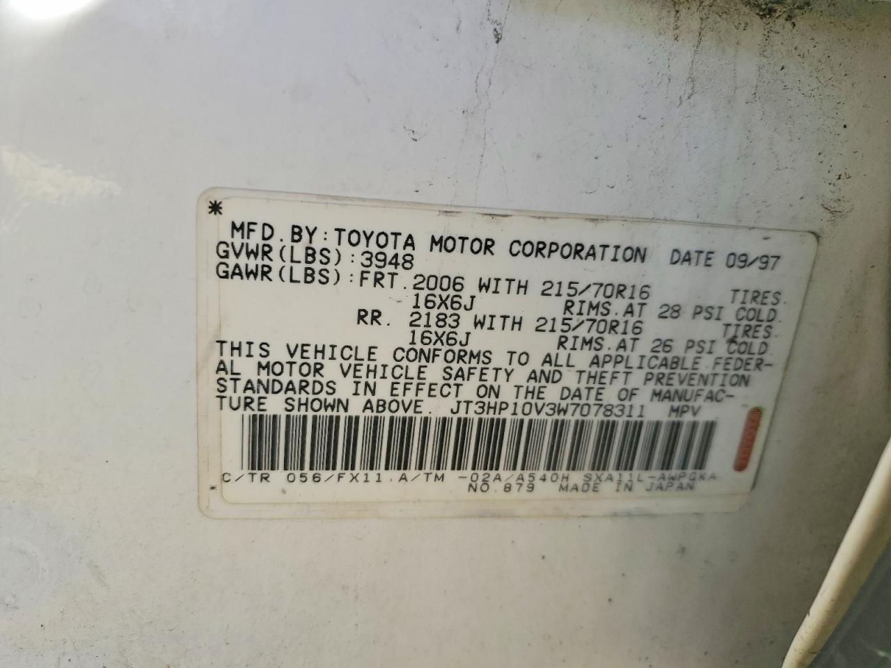 1998 Toyota Rav4 Base