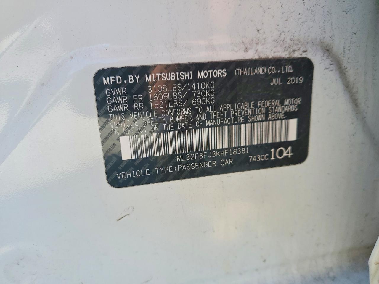 2019 Mitsubishi Mirage G4 es