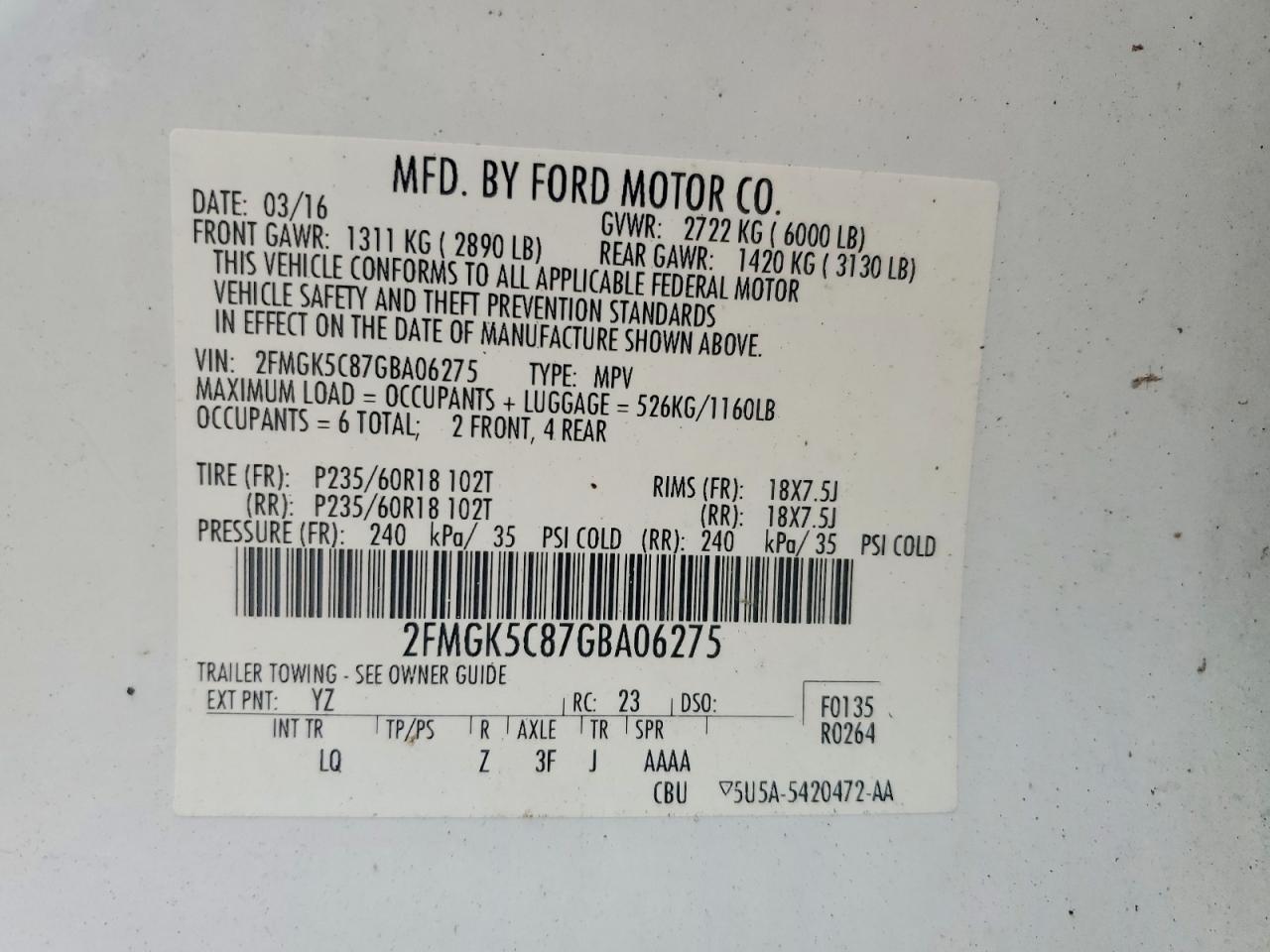 2016 Ford Flex sel