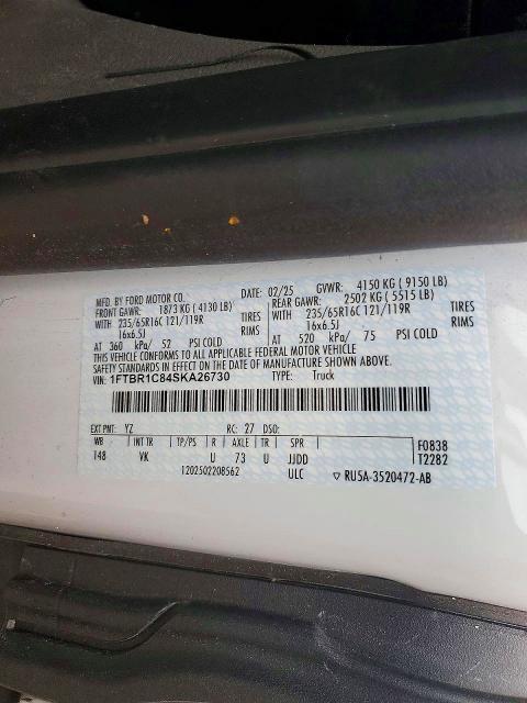 2025 Ford Transit 250 Medium Roof Utility / Service Van