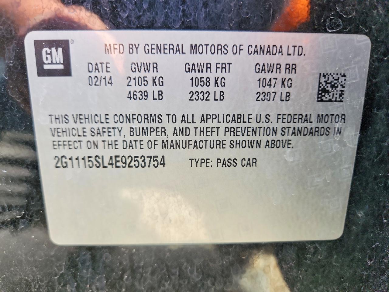 2014 Chev Impala 1LT
