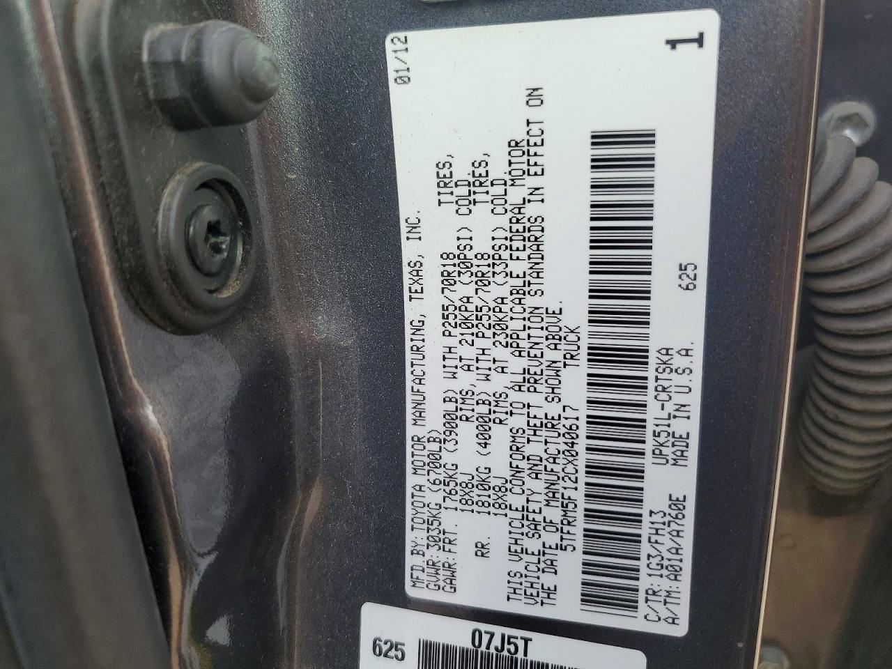 2012 Toyota Tundra Grade