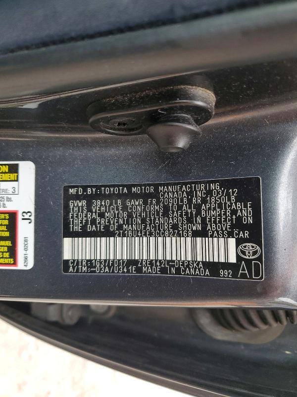 2012 Toyota Corolla s