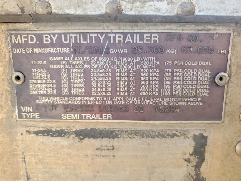 2013 Utility VS2RA Refrigerated Van Trailer
